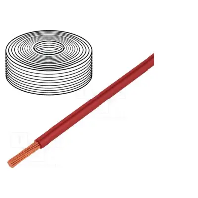 PVC kattega Punane pehme klass 6 vask montaazijuhe 0.14mm2 -15..+80C
