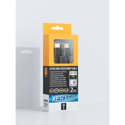 HDMI 2.1a kaabel 2m premium 8K UHD 48Gbps sertifkaat, Must