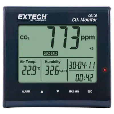 CO2 mõõtja 0-9999ppm 230VAC temp -10...60C RH 0.1...99.9%