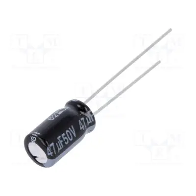 Kondensaator 47uf 50v 20% Ø6,3x11,2mm -40...105°C 2,5mm