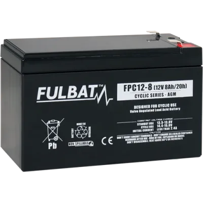 Pliiaku deep cycle 12V 8.0Ah 151*65*95mm klemm 6.3mm Fulbat