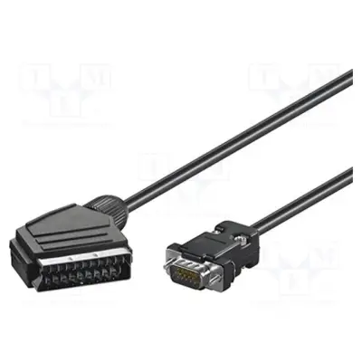 Cable D-Sub D-15 pin plug - SCART plug 2m Black