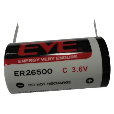 Battery Lithium  ER26500T  3.6V 8.5Ah Solder Tab, 26.2 mm