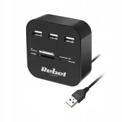 USB 2.0 hub 3 ports card reader SD SDHC MMC MS