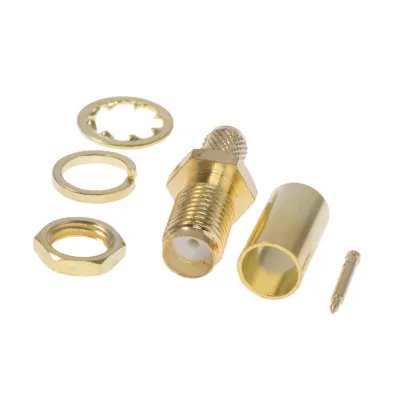 SMA RP pesa kaablile/paneeli RG174 pressitav crimp kullatud