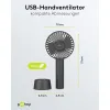 Ventilaator 4'' must lauale ja käes hoitav akuga USB toide