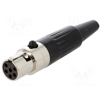 Mini XLR pesa female PIN 6 jootmise jaoks 1.2A max 0.38mm2