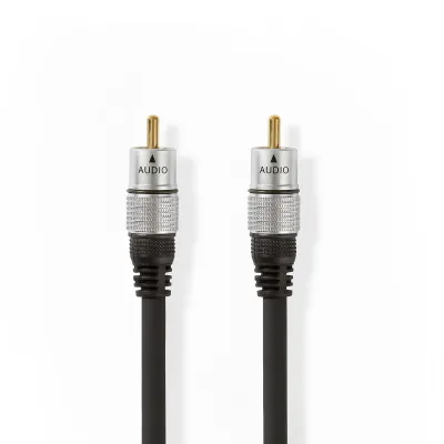 RCA-RCA kaabel koaksiaal 5m kullatud Al Premium 6mm Hall