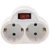 2-ne maandusega 16A 230VAC jagaja 2*EURO vargapesa lülitiga IP20