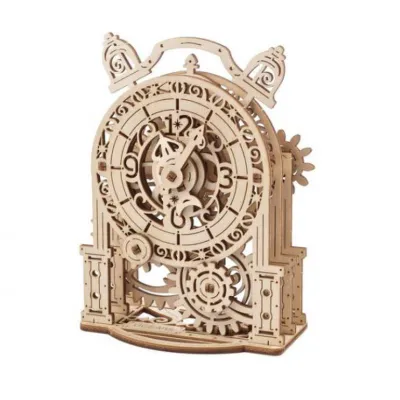 Vintage alarm clock from Ugears 43 parts