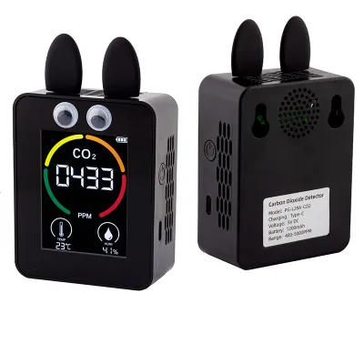 CO2 mõõtja akuga 400-5000ppm, temperatuur õhuniiskus USB-C
