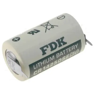 Patarei lithium 3V 1/2AA Ø14.5x25mm 850mAh 2pin plaadile