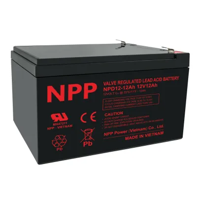 UPSi pliiaku NPP 12V 12Ah 151*101*98mm klemm 6.35mm 5y