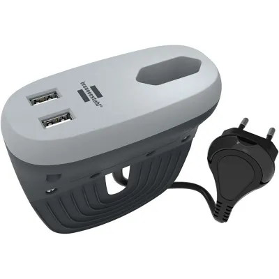 Pikendusjuhe diivanisse 1xEURO 2xUSB-A 2.1A hall 3m