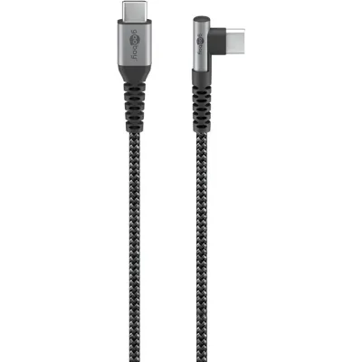 USB-C - USB-C tekstiil kaabel nurk 1m 3A