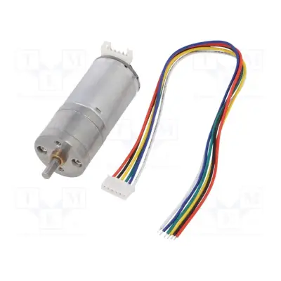 Motor: DC; with encoder,with gearbox; 6VDC; 3.2A; Shaft: D s