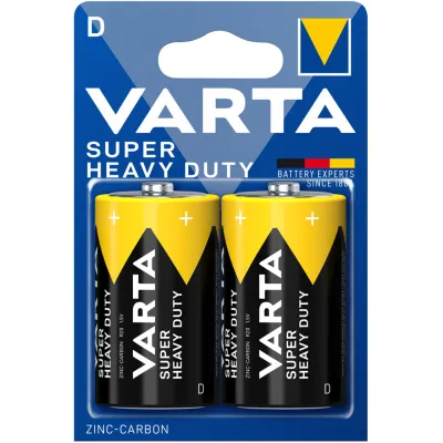 Patareid 1.5V D R20 Varta Super Heavy Duty 2tk pakis