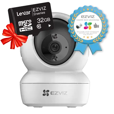 EZVIZ C6N IP pöördkaamera + tasuta kaasa 32GB MicroSD, 4MP (2K), WIFI