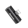 iPhone Lightning adapter 1 pistik - 2 pesa must Baseus