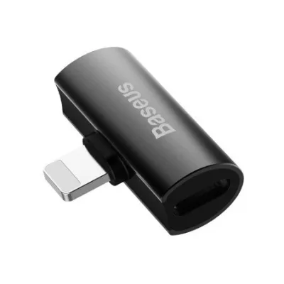 iPhone Lightning adapter 1 pistik - 2 pesa must Baseus