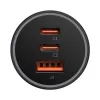 Auto USB kiirlaadija USB-A QC3.0 2x USB-C PD12-24V 65W must