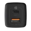 USB laadija USB-A USB-C pesad 65W Baseus GaN2 Lite must