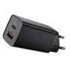 USB laadija USB-A USB-C pesad 65W Baseus GaN2 Lite must