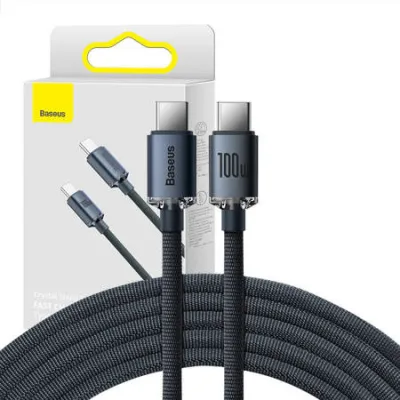 USB-C - USB-C kaabel 2m 100W Crystal Shine must