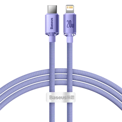 USB-C - Lightning kaabel 1.2m 20W Crystal Shine lilla