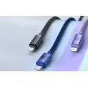 USB-A - Lightning 2 kaabel 1.2m 2.4A Crystal Shine lilla