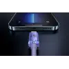 USB-A - Lightning 2 kaabel 1.2m 2.4A Crystal Shine lilla