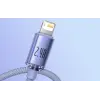 USB-A - Lightning 2 kaabel 1.2m 2.4A Crystal Shine lilla