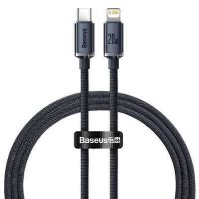 USB-C to Lightning cable 1.2m 20W Crystal Shine black