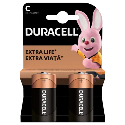 Patareid 1.5V C LR14 baby Duracell alkaline 2tk pakis