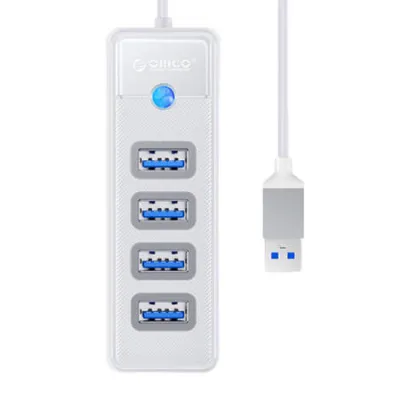 USB 3.0 hub 4 porti 5Gbps valge juhe 15cm