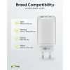 USB laadija USB-A 2xUSB-C pesad QC3.0 PD 65W 18W 27W valge
