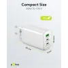 USB laadija USB-A 2xUSB-C pesad QC3.0 PD 65W 18W 27W valge