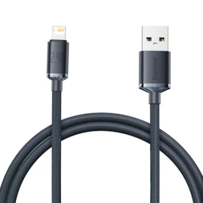 USB-A - Lightning 2 kaabel 1.2m 2.4A Crystal Shine must
