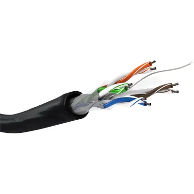 CAT 6 network cable outdoor, U/UTP, black, 100m