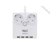 Pikendusjuhe 16A 2 pesa ja 4x USB 2.1A, 3m 3G1.5mm2 Valge