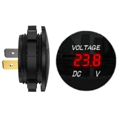 Digitaalne paneeli voltmeeter 5-48V DC 37mm punased numbrid