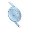 USB-C - USB-C kaabel rullitav 1m 100W Free2Draw sinine