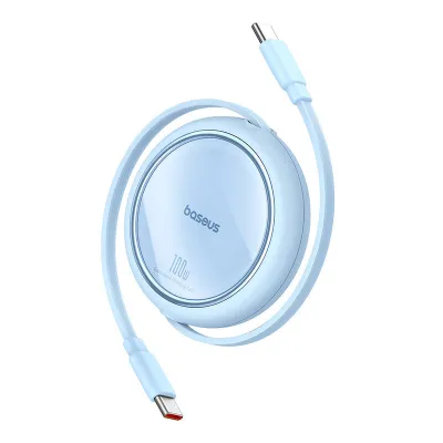 USB-C - USB-C kaabel rullitav 1m 100W Free2Draw sinine