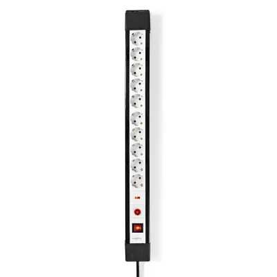 Pikendusjuhe 10-pesaga, kaitse, 16A, 3m, 3g1.5, lülitiga, must-valge
