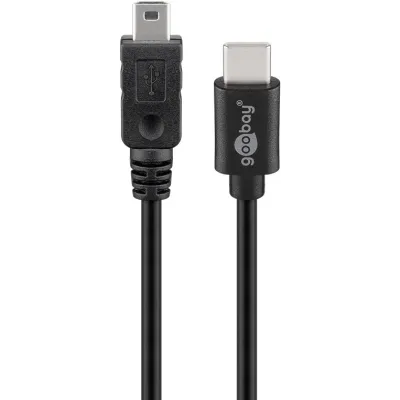 USB-C - Mini-USB kaabel 0.5m must
