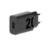 USB laadija USB-A pesad 20W TurboPower20 USB-A - USB-C kaabel 1m must
