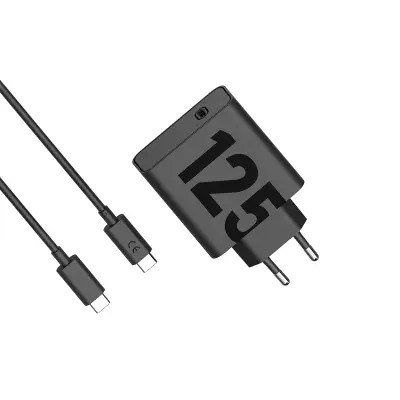 USB зарядное устройство USB-C порт 125W TurboPower125 GaN USB-C - USB-C кабель 1м черный