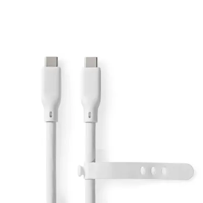 USB-C - USB-C 3 gen2 silikoon kaabel 1m 240W 20GBPS valge
