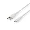 USB-A - USB-C 2.0 silikoon kaabel 1.5m 15W 480MBPS valge