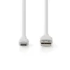 USB-A - USB-C 2.0 silikoon kaabel 1.5m 15W 480MBPS valge